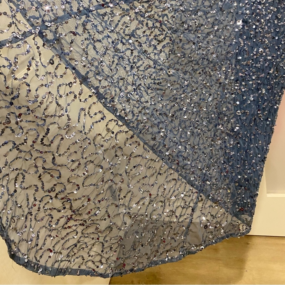 Sequined Cap Sleeve Gown - Picture 11 of 11